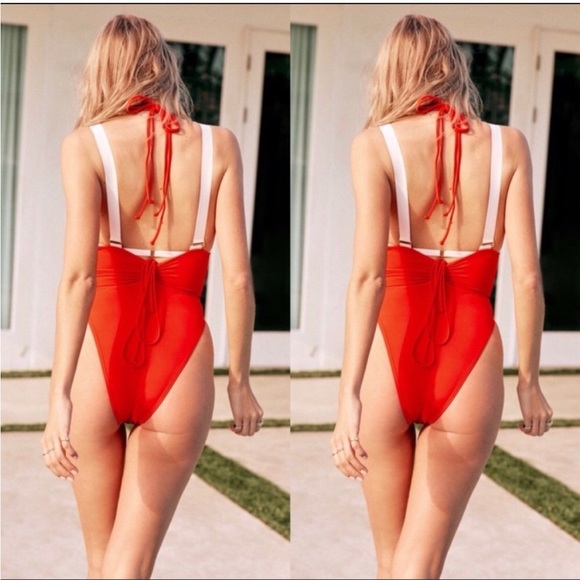 🍊 WE ARE HAH Haht Blood Orange SET Titsy Top + Get Waisted Bottom Sz M - Picture 4 of 5